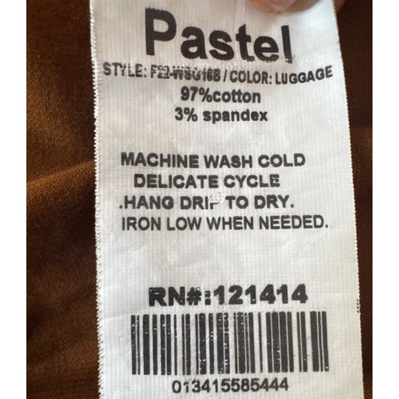 2/$30 Pastel Tiered M Rust Carmel Brown Thin Corduroy Midi Skirt Elastic Waist - Picture 4 of 10